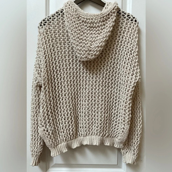 Nicole Miller Artelier Crochet Style Hooded Sweater - Picture 3 of 5